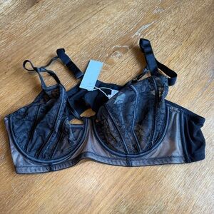 Non-Padded Sheer Black Lace Bra 3/4cup 40C NEE